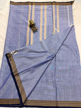 Pure Narayan Pet Plain Sarees with Small Borders - SogaSaree Handlooms