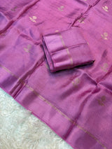 Crush Viscose Georgette Saree with Satin Border - SogaSaree Handlooms