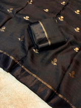 Crush Viscose Georgette Saree with Satin Border - SogaSaree Handlooms
