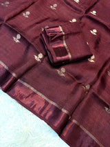 Crush Viscose Georgette Saree with Satin Border - SogaSaree Handlooms