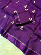 Crush Viscose Georgette Saree with Satin Border - SogaSaree Handlooms