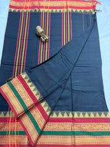 Pure Narayan Pet Plain Sarees with Big Borders - SogaSaree Handlooms