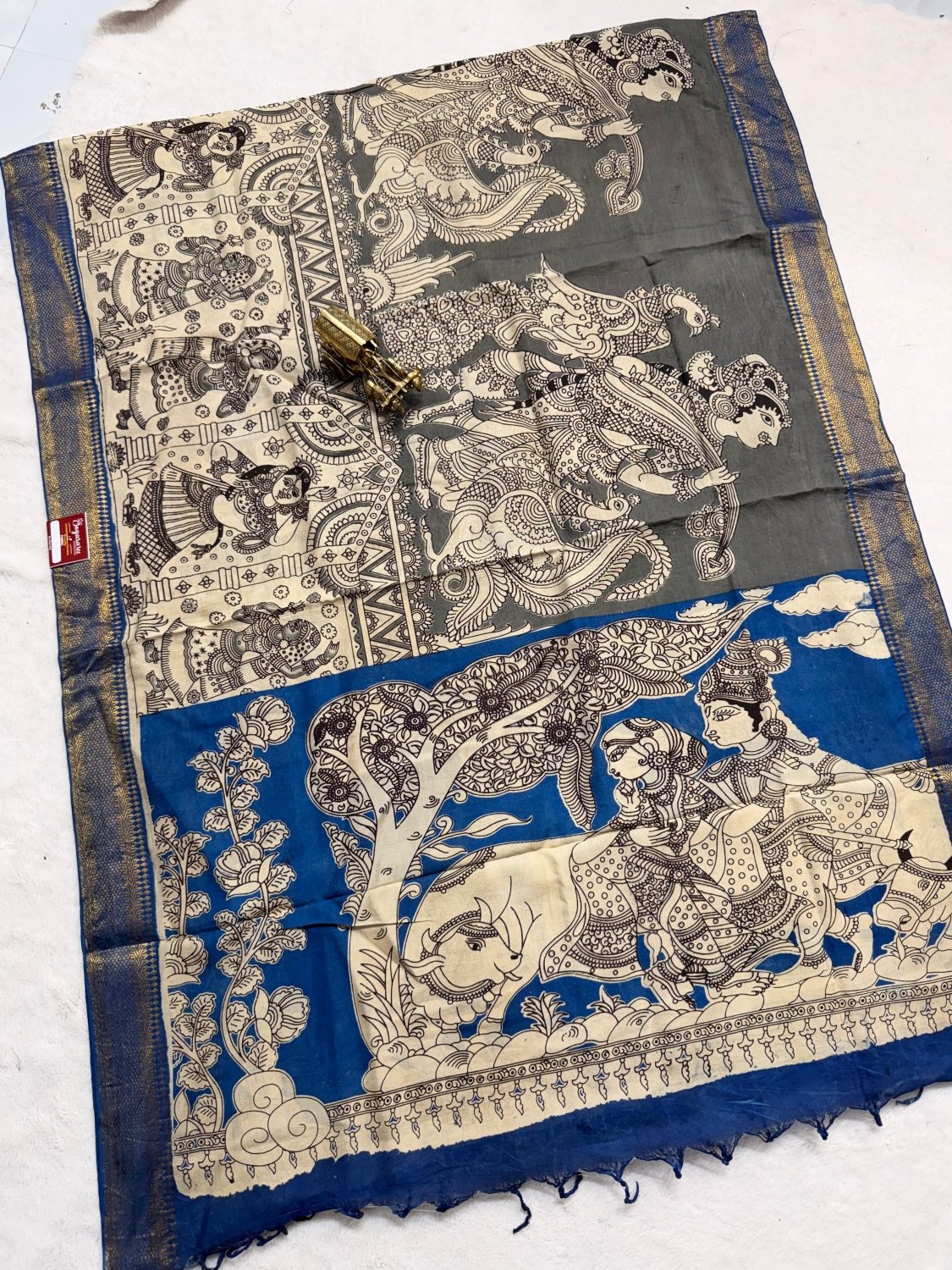 Chennur Silk Kalankari Dupatta - SogaSaree Handlooms
