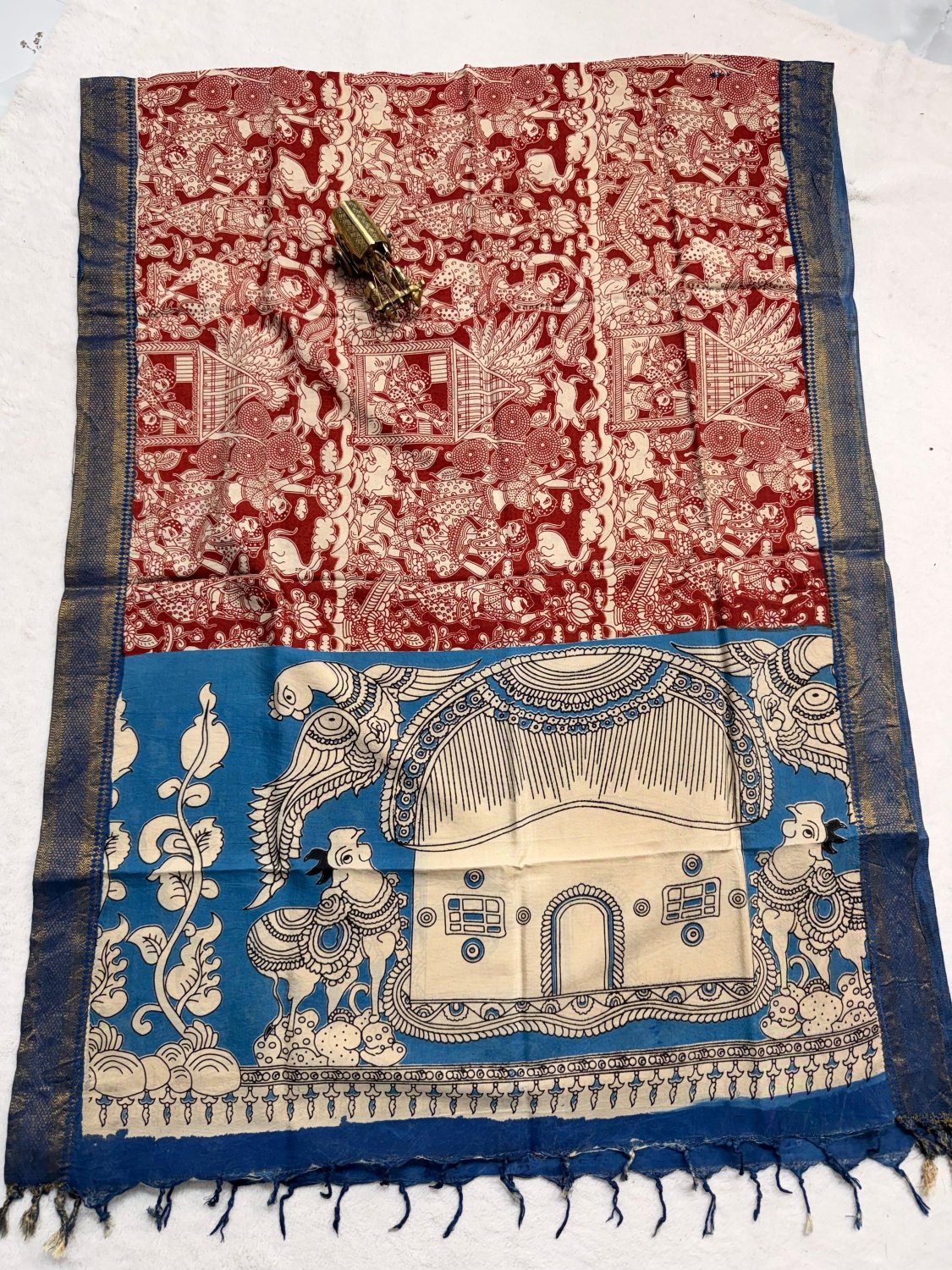 Chennur Silk Kalankari Dupatta - SogaSaree Handlooms