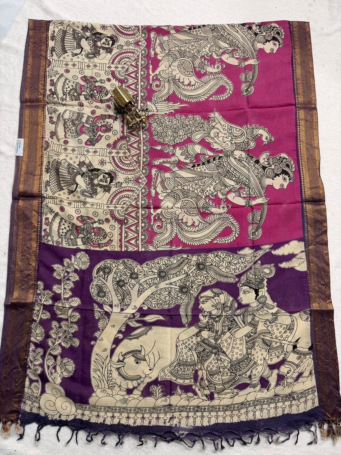 Chennur Silk Kalankari Dupatta - SogaSaree Handlooms
