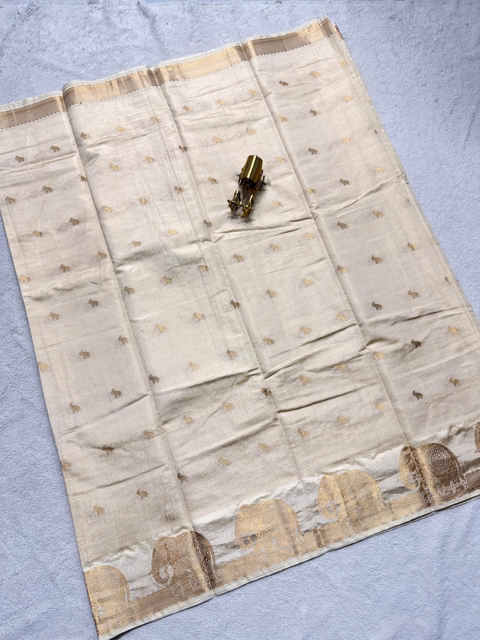 Soft Tissue with Elephant Buta - SogaSaree Handlooms