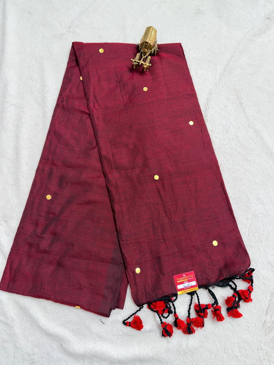 Khadi Cotton with Ginni Work Saree