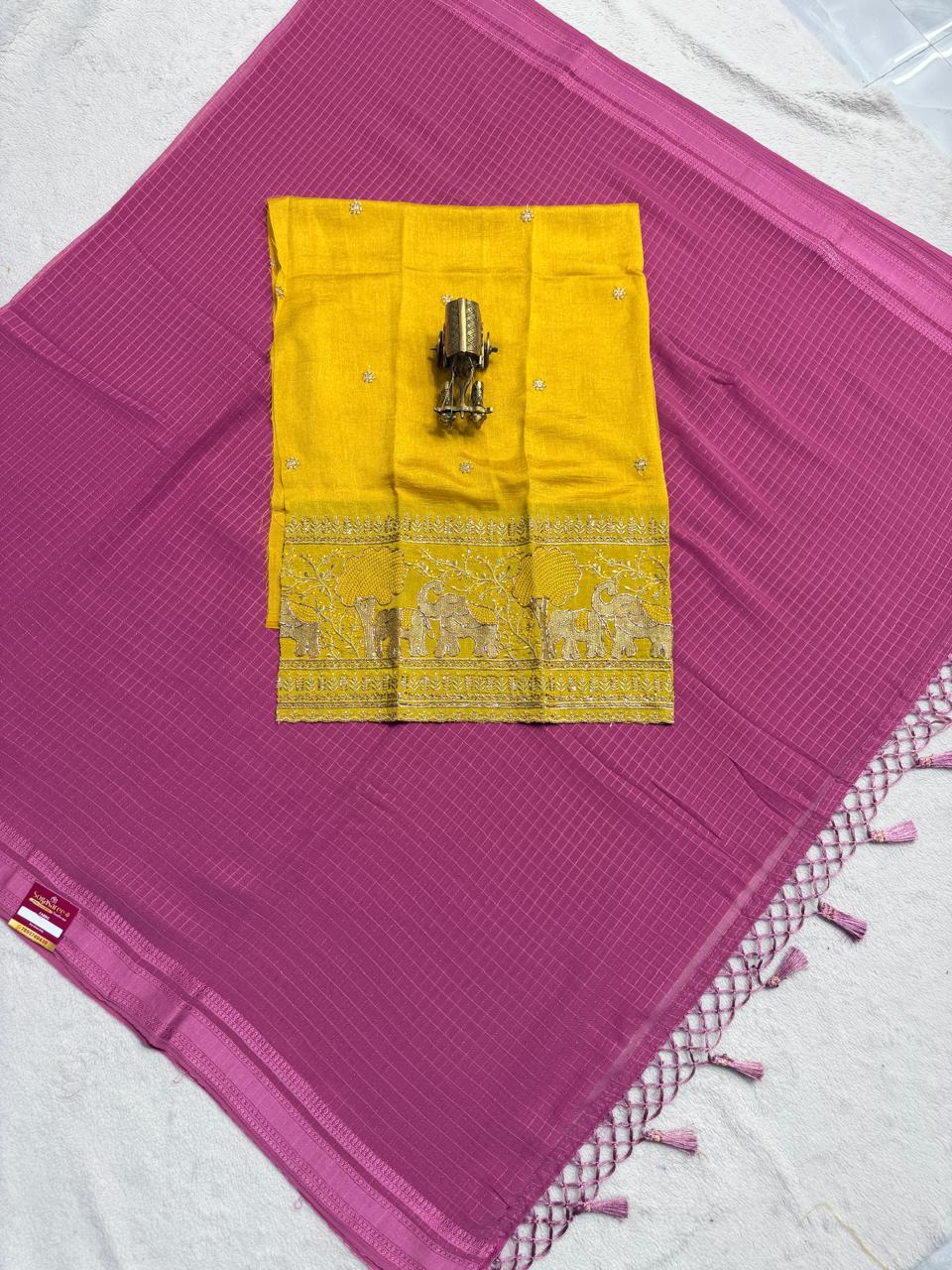 Falling Georgette Saree with designer work blouse