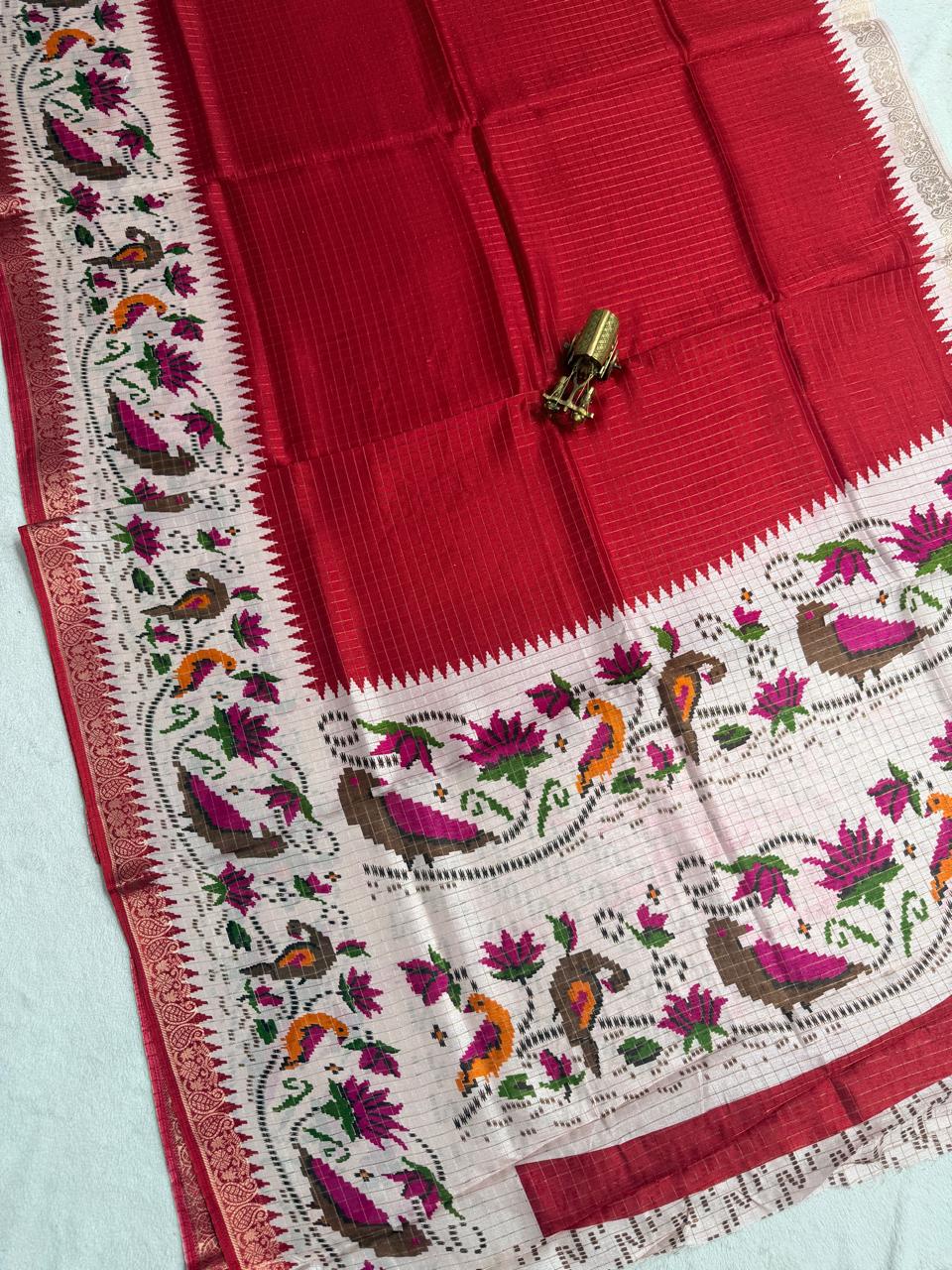 Crepe Silk with Patola design Saree.