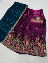 Premium space silk Embroidery and Cutdana work Party Wear Lehanga