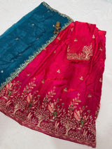 Premium space silk Embroidery and Cutdana work Party Wear Lehanga
