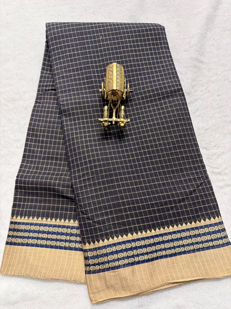 Pure NarayanaPet Cotton Check Sarees with Small Borders