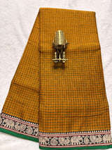 Pure NarayanaPet Cotton Check Sarees with Small Borders