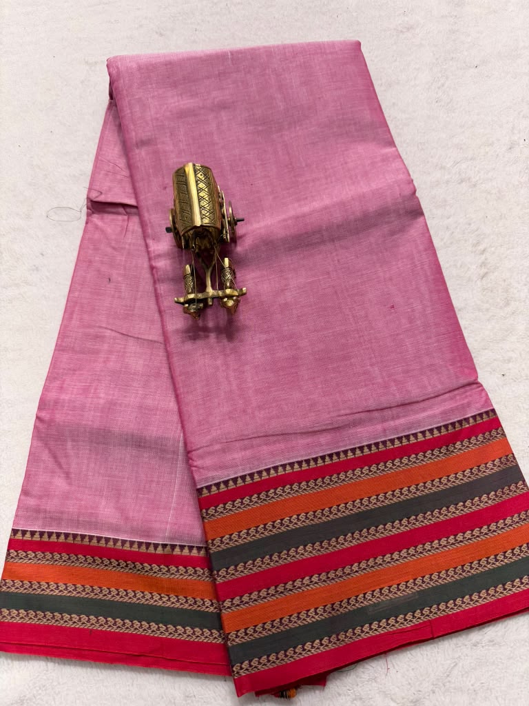 Pure NarayanaPet Cotton Plain Sarees with Big Borders