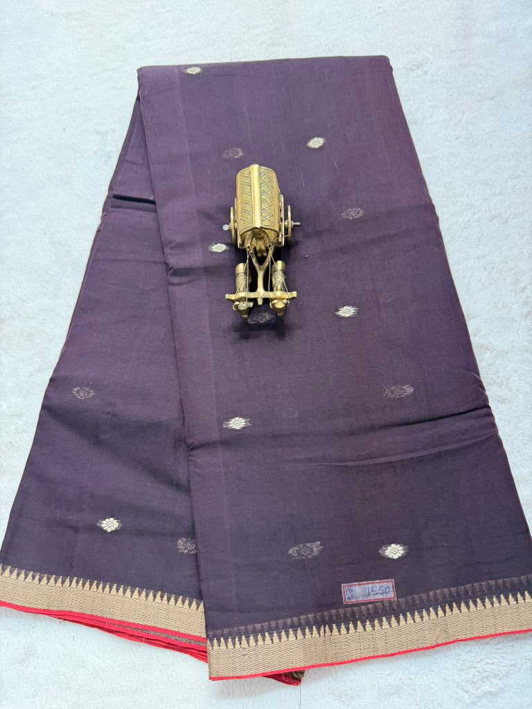 Pure NarayanaPet Cotton Small Border Sarees with Buti's