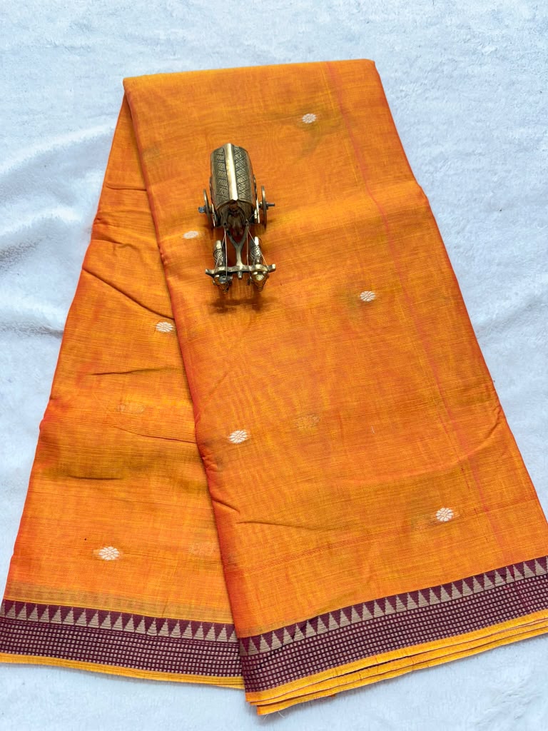 Pure NarayanaPet Cotton Small Border Sarees with Buti's