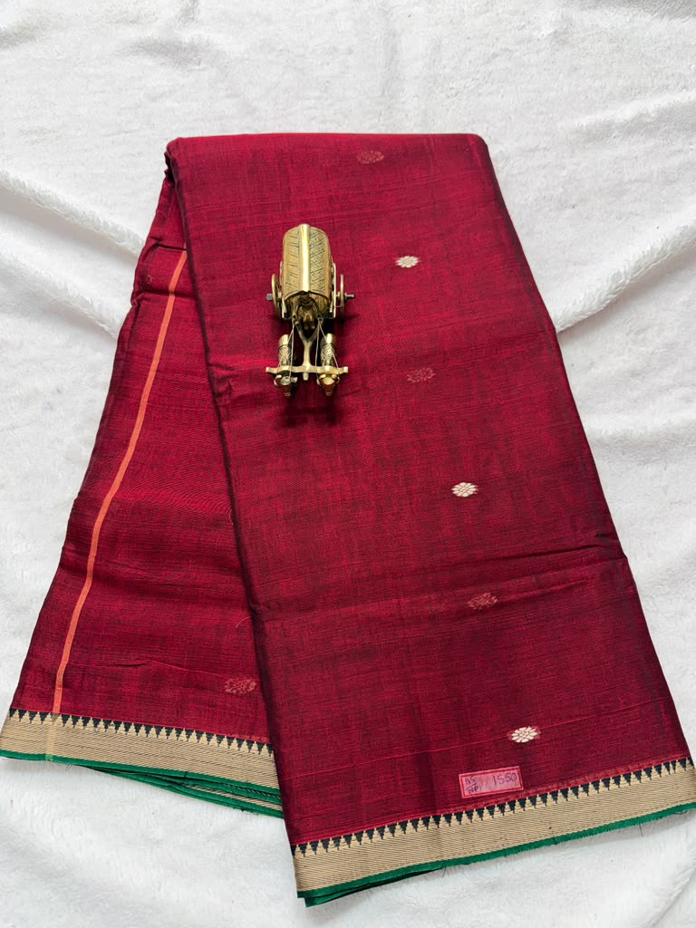 Pure NarayanaPet Cotton Small Border Sarees with Buti's