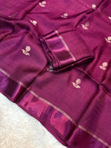 Crush Viscose Georgette Saree with Satin Border - SogaSaree Handlooms