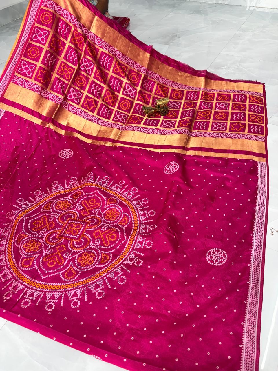 Gaji Silk Weaving Bandhini Designer Wear Saree - SogaSaree Handlooms