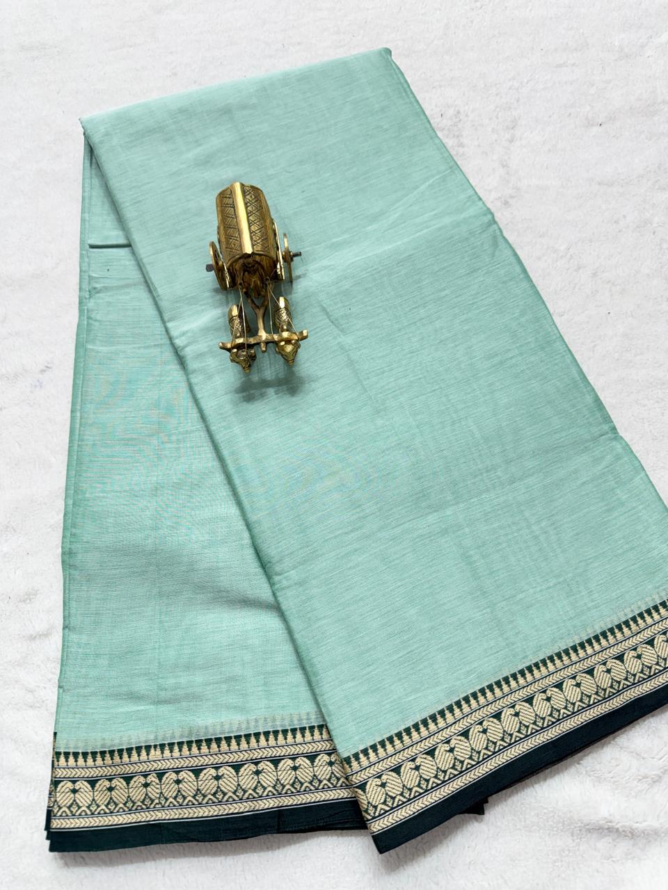 Pure NarayanaPet Cotton Plain Sarees with Small Borders
