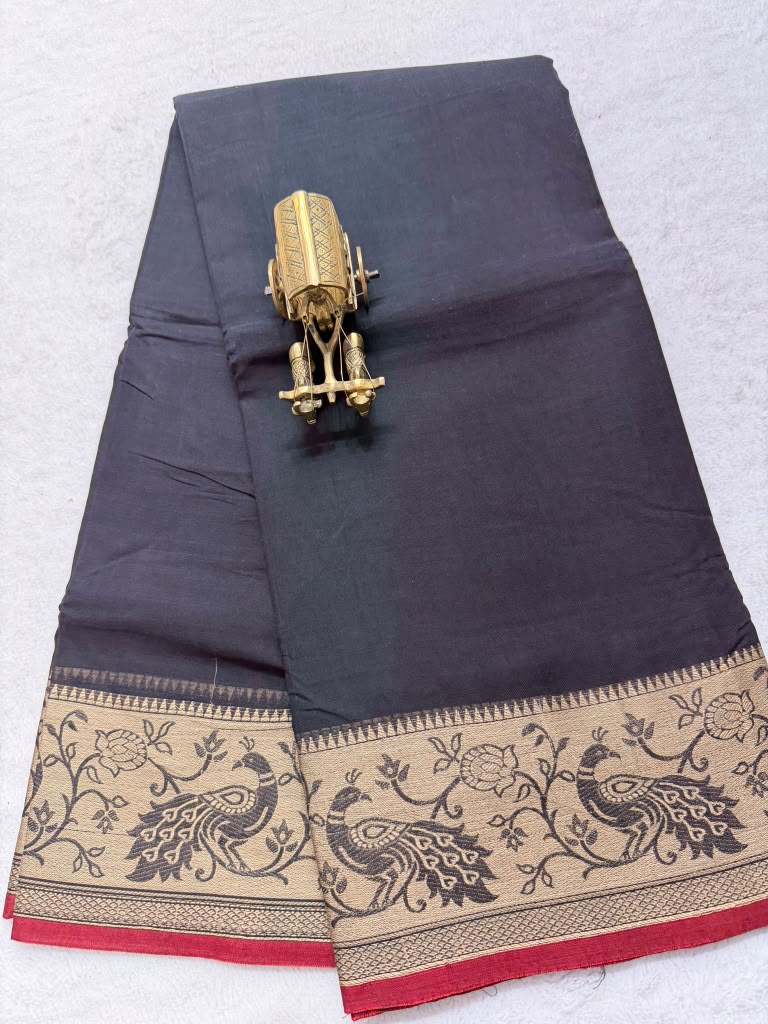 Pure NarayanaPet Cotton Plain Sarees with Big Borders