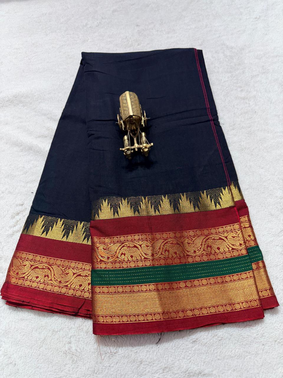 Pure NarayanaPet Cotton Plain Sarees with Big Borders