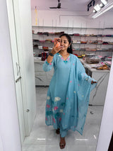 Mul Chanderi Embroidery Dress