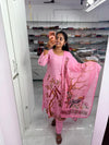 Mul Chanderi Brush Paint Kantha Dress