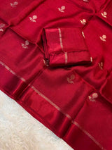 Crush Viscose Georgette Saree with Satin Border - SogaSaree Handlooms