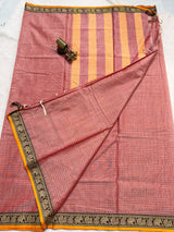 Pure Narayan Pet Check Sarees with Small Borders - SogaSaree Handlooms