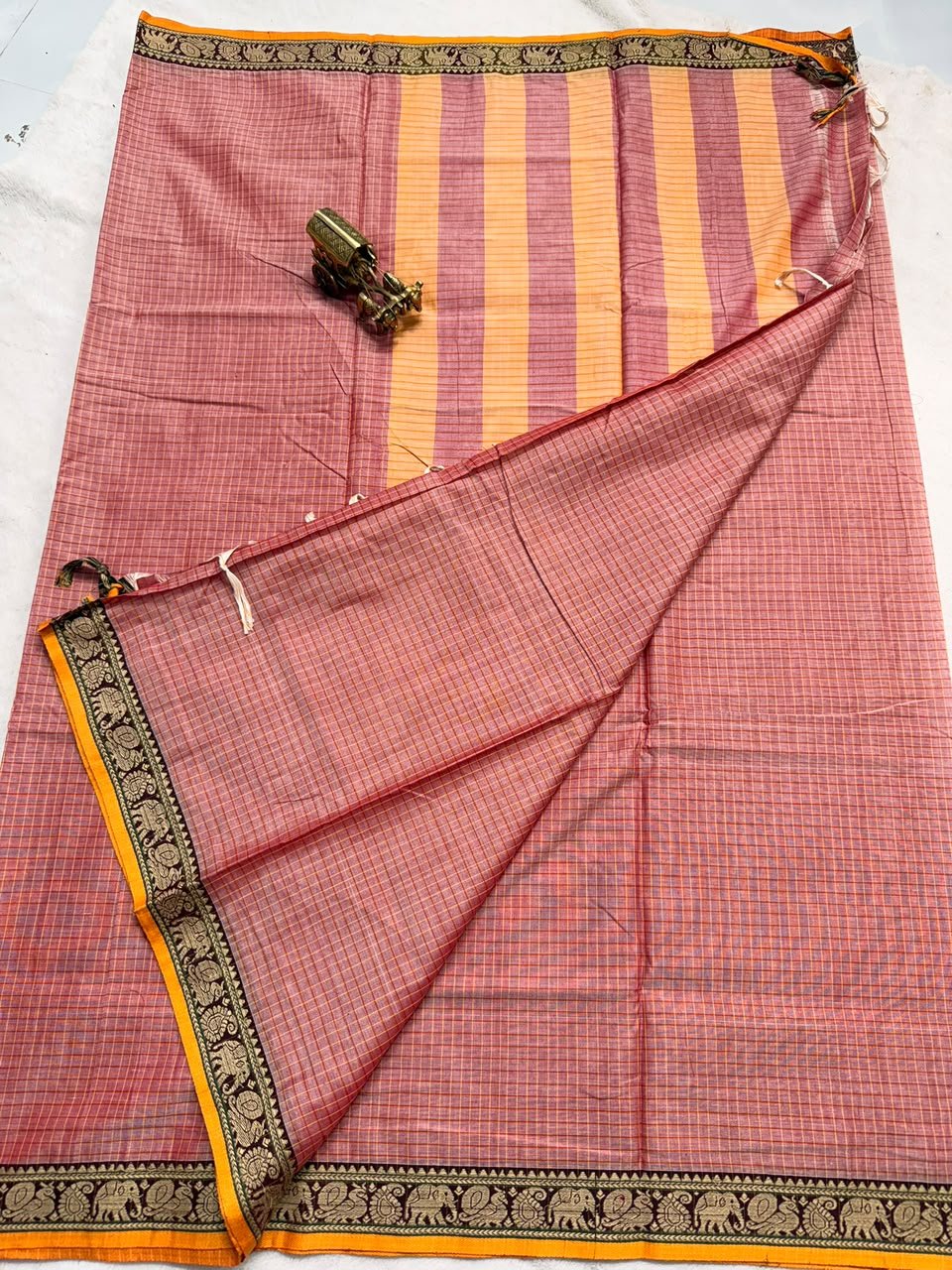 Pure Narayan Pet Check Sarees with Small Borders - SogaSaree Handlooms