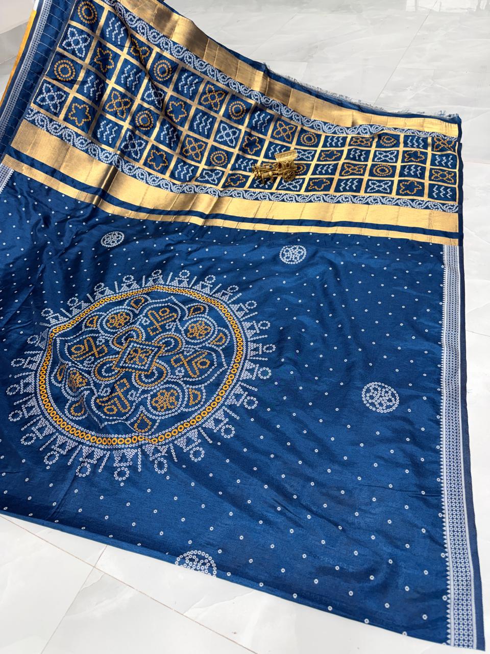 Gaji Silk Weaving Bandhini Designer Wear Saree - SogaSaree Handlooms