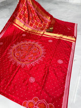 Gaji Silk Weaving Bandhini Designer Wear Saree - SogaSaree Handlooms