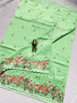 Mangalagiri Pattu Embroidery Work Saree - SogaSaree Handlooms