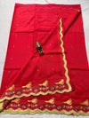 Mangalagiri Pattu Embroidery Work Saree with Contrast Border - SogaSaree Handlooms