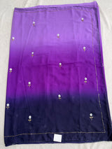 Chiffon Dual shade Sunflower Work saree