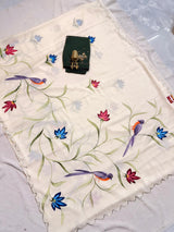 Sheer Organza Dual Shade Brush Paint Saree