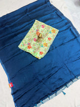 Premium Space silk saree with Chain Work Designer Blouse