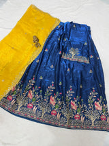 Premium space silk Embroidery and Cutdana work Party Wear Lehanga