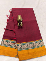 Pure NarayanaPet Cotton Plain Sarees with Big Borders