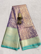Premium Light Weight Semi Kanchi Pattu All over Brocade weaving Saree.