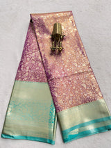 Premium Light Weight Semi Kanchi Pattu All over Brocade weaving Saree.