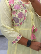Cotton Embroidery Work Coat Style Frock