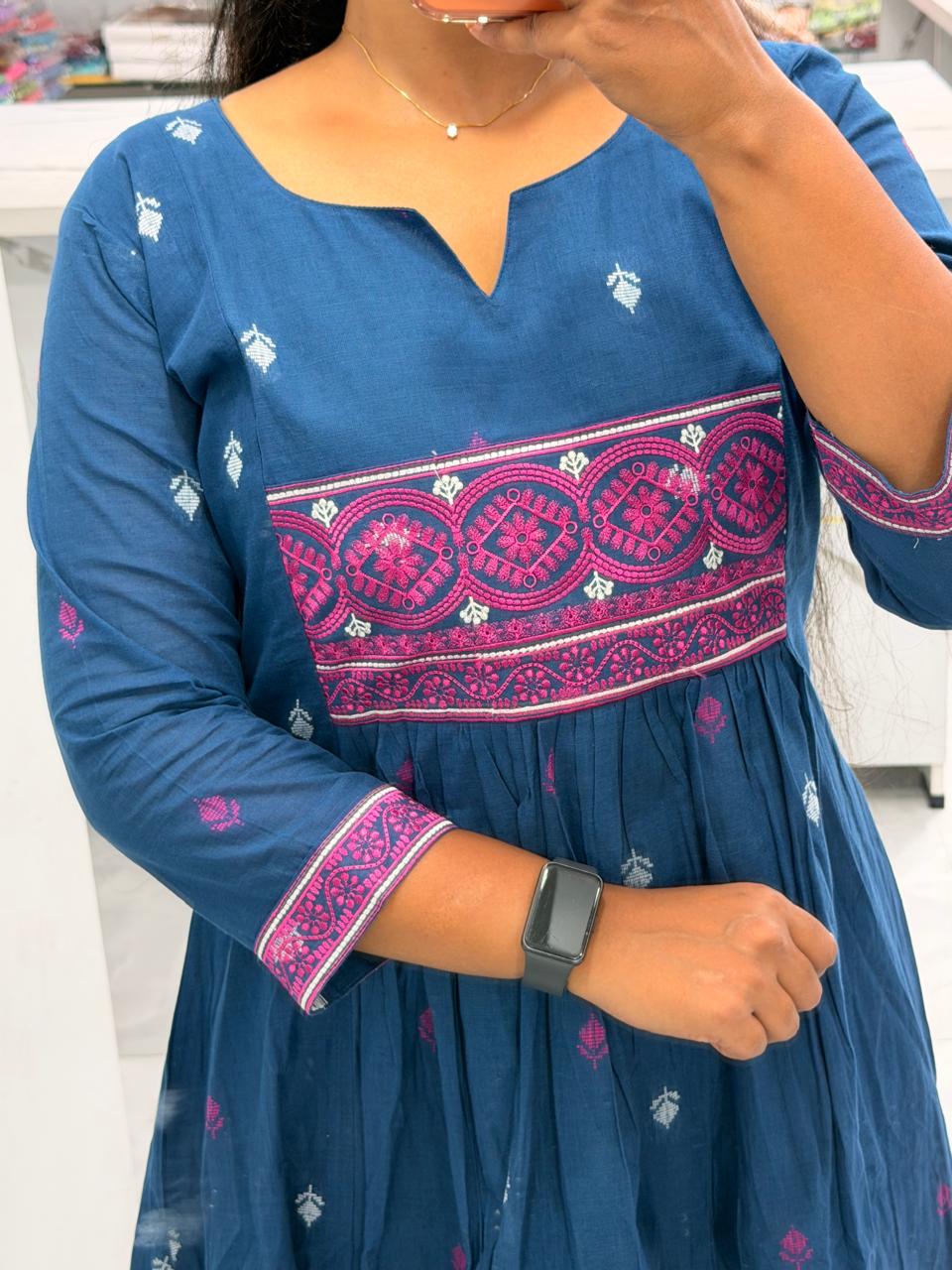 Cotton Embroidery Work Frock