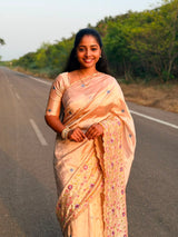 Mangalagiri Pattu Embroidery Work Saree