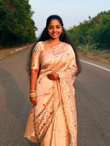 Mangalagiri Pattu Embroidery Work Saree