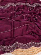 Space Silk Sugar Beads Work Saree