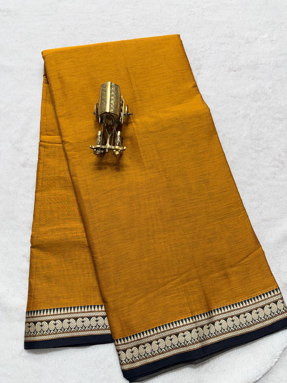 Pure NarayanaPet Cotton Plain Sarees with Small Borders