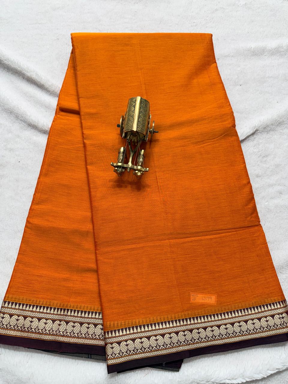Pure NarayanaPet Cotton Plain Sarees with Small Borders