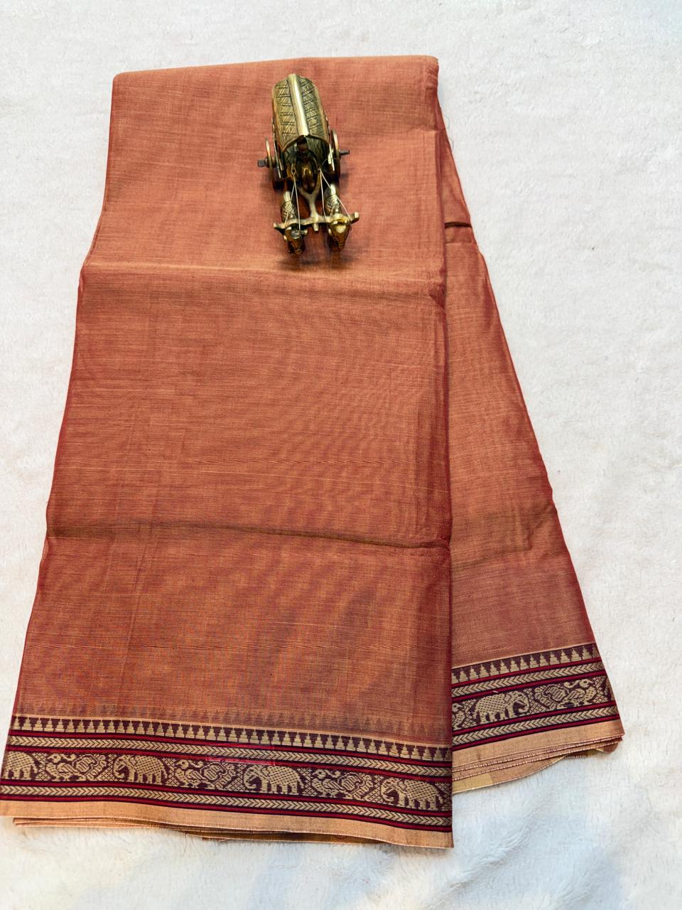Pure NarayanaPet Cotton Plain Sarees with Small Borders